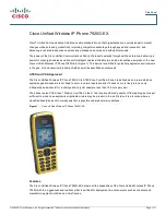 Cisco 7925G-EX Datasheet preview