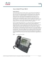 Cisco 7962G - Unified IP Phone VoIP Datasheet preview