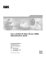 Предварительный просмотр 1 страницы Cisco 7985G - IP Phone NTSC Video Administration Manual