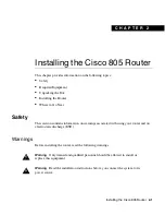 Предварительный просмотр 1 страницы Cisco 805 Series Install Manual