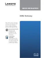 Предварительный просмотр 1 страницы Cisco ADSL Gateway Quick Installation