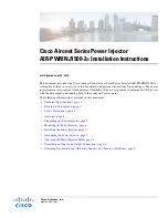 Preview for 1 page of Cisco AIR-PWRINJ1500-2 Installation Instructions Manual