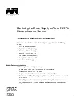 Cisco AS5200-PWR-AC Replacement Manual preview