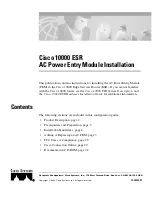 Предварительный просмотр 1 страницы Cisco Blower Module  10000 ESR Installation Manual