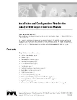 Preview for 1 page of Cisco Catalyst 4000 Installation And Configuration Note