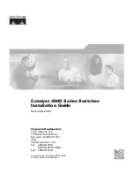 Preview for 1 page of Cisco Catalyst 4500 Series Installation Manual