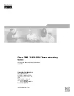 Предварительный просмотр 1 страницы Cisco Cisco ONS 15600 SDH Troubleshooting Manual