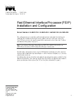 Предварительный просмотр 1 страницы Cisco CX-FEIP-1FX= Installation and con?guration Installation Manual