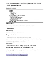 Cisco EIA/TIA-232 Serial Cable CAB-232FC Specification Sheet предпросмотр
