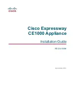 Предварительный просмотр 1 страницы Cisco Expressway CE1000 Appliance Installation Manual