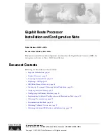 Предварительный просмотр 1 страницы Cisco GRP-B= Installation And Configuration Note