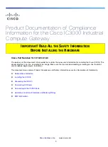 Preview for 1 page of Cisco IC3000 Product Documentation