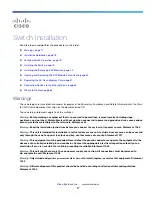 Preview for 1 page of Cisco IE 3010 Installation Instructions Manual