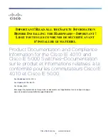 Предварительный просмотр 1 страницы Cisco IE 4010 Product Documentation