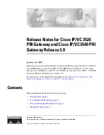 Preview for 1 page of Cisco IP/VC 3526 Release Notes