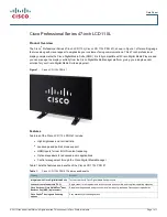 Предварительный просмотр 1 страницы Cisco LCD 110L Professional Series Datasheet