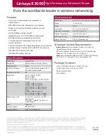 Preview for 2 page of Cisco Linksys E3000 Datasheet