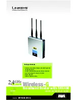 Preview for 1 page of Cisco LINKSYS WRT54GX4 Quick Installation Manual