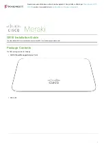 Cisco Meraki GR10 Installation Manual предпросмотр