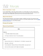 Предварительный просмотр 1 страницы Cisco MERAKI MR44 Installation Manual