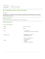 Preview for 1 page of Cisco Meraki MT12 Installation Manual