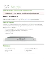 Предварительный просмотр 1 страницы Cisco Meraki MX105 Series Hardware Installation Manual