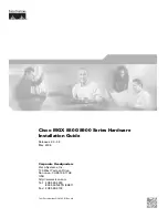 Preview for 1 page of Cisco MGX 8800 Series Hardware Installation Manual