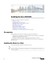 Предварительный просмотр 1 страницы Cisco NCS 4216 Installing