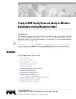 Preview for 1 page of Cisco Network Analysis Module 6000 Installation And Configuration Manual