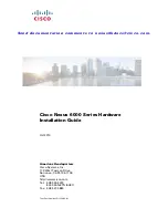 Preview for 1 page of Cisco Nexus 6000 Installation Manual