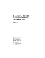 Preview for 1 page of Cisco NORTEL DMS-100 Supplement Manual