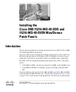 Предварительный просмотр 1 страницы Cisco ONS 15216-MD-40-EVEN Install Manual