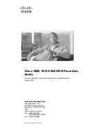 Preview for 1 page of Cisco ONS 15310-MA SDH Procedure Manual