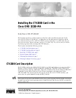 Preview for 1 page of Cisco ONS 15310-MA Installation Manual