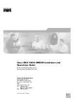 Cisco ONS 15454 DWDM Installation And Operation Manual preview