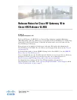 Preview for 1 page of Cisco RF Gateway 10 Release Notes