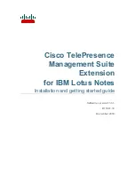 Cisco TELEPRESENCE MANAGEMENT SUITE EXTENSION - INSTALLATION GUIDE FOR IBM LOTUS NOTES 11.3.1 Installation And Getting Started Manual preview