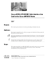 Preview for 1 page of Cisco uBR10-LCP2-MC28C Installation Manual