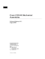 Предварительный просмотр 1 страницы Cisco VCO/4K Mechanical Assemblies