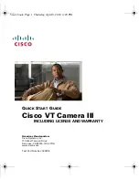 Cisco VT Camera III Quick Start Manual preview