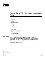 Предварительный просмотр 1 страницы Cisco WS-X3011 Configuration Note