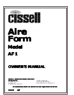 Предварительный просмотр 1 страницы Cissell AF1MAN60 Manual