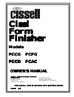 Предварительный просмотр 1 страницы Cissell CISSIMAN38 Manual