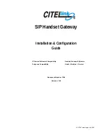 CITELlink SIP Handset Gateway Installation &  Configuration Manual preview