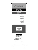 Предварительный просмотр 1 страницы Citizen CDC-112 Instruction Manual