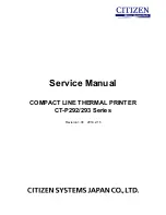 Предварительный просмотр 1 страницы Citizen CT-P292 Service Manual