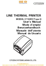 Предварительный просмотр 1 страницы Citizen CT-S851 II User Manual