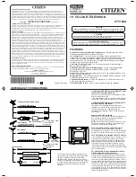 Предварительный просмотр 1 страницы Citizen CTV192A Owner'S Manual