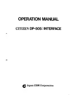 Preview for 1 page of Citizen DP-505 Operation Manual