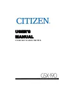 Предварительный просмотр 1 страницы Citizen GSX-190 User Manual